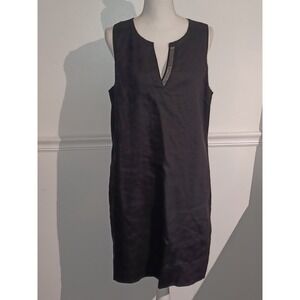 Tommy Bahama Seaglass Linen Shift Dress Womens Black Sz XL Retail $115.00 NWT